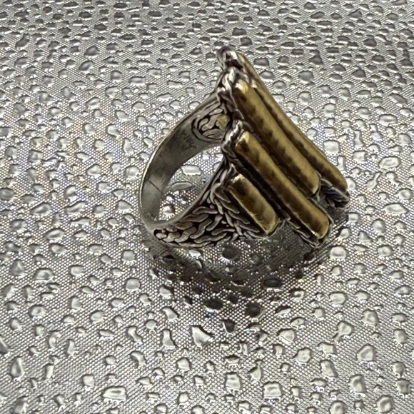 John Hardy Gold and Silver Textured Ring - Picture 2 of 5